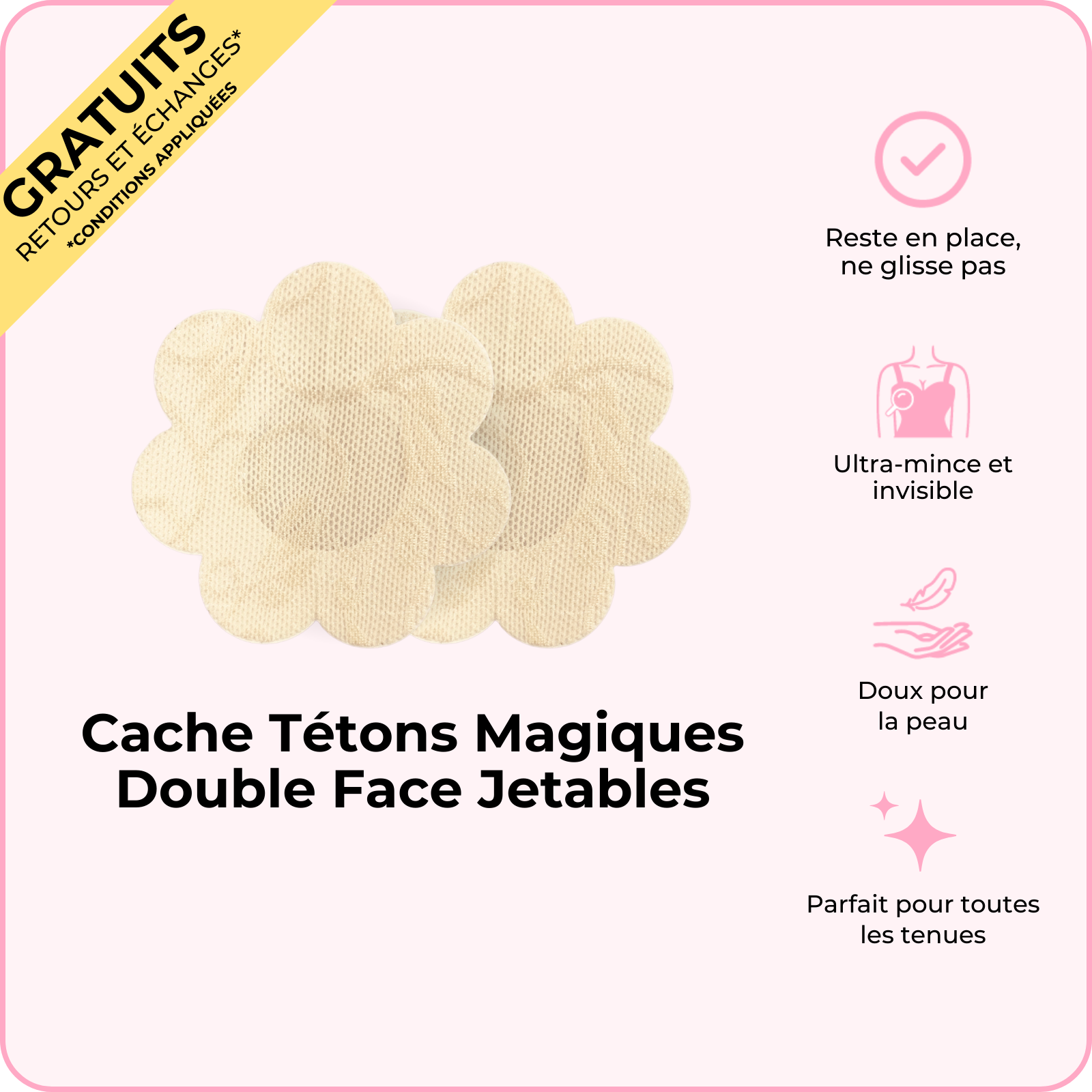 Cache Tétons Magiques Double Face Jetables